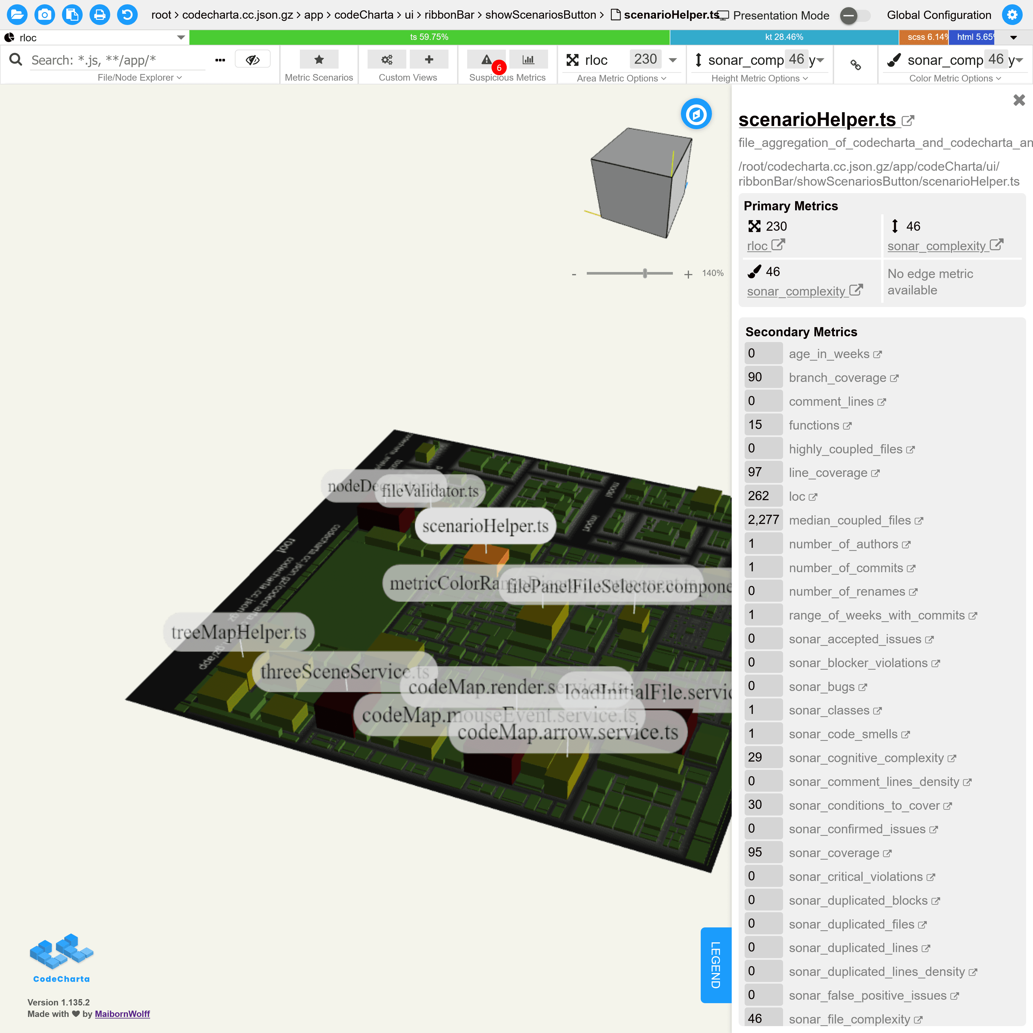 CodeCharta project comparison 2