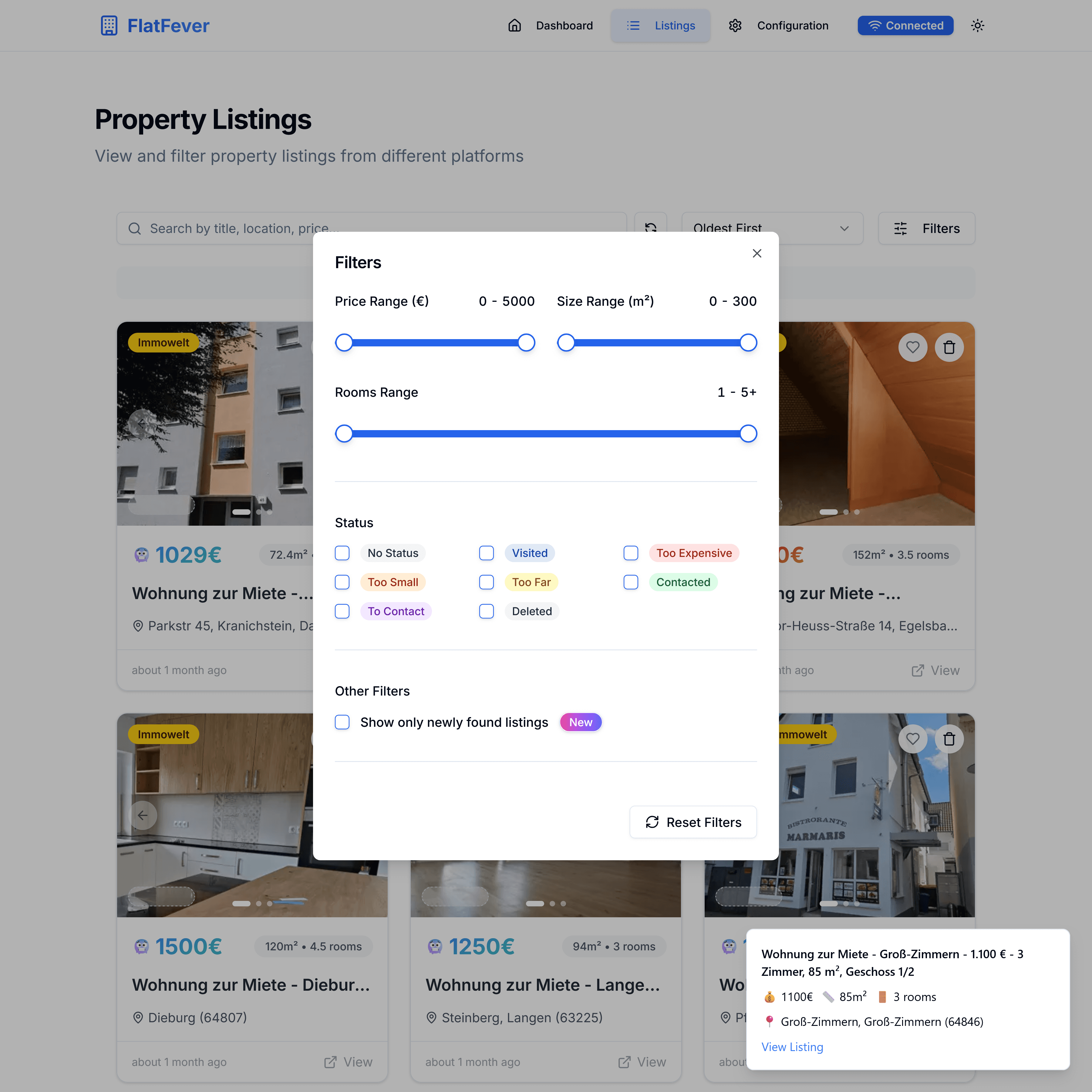 Crawler configuration interface