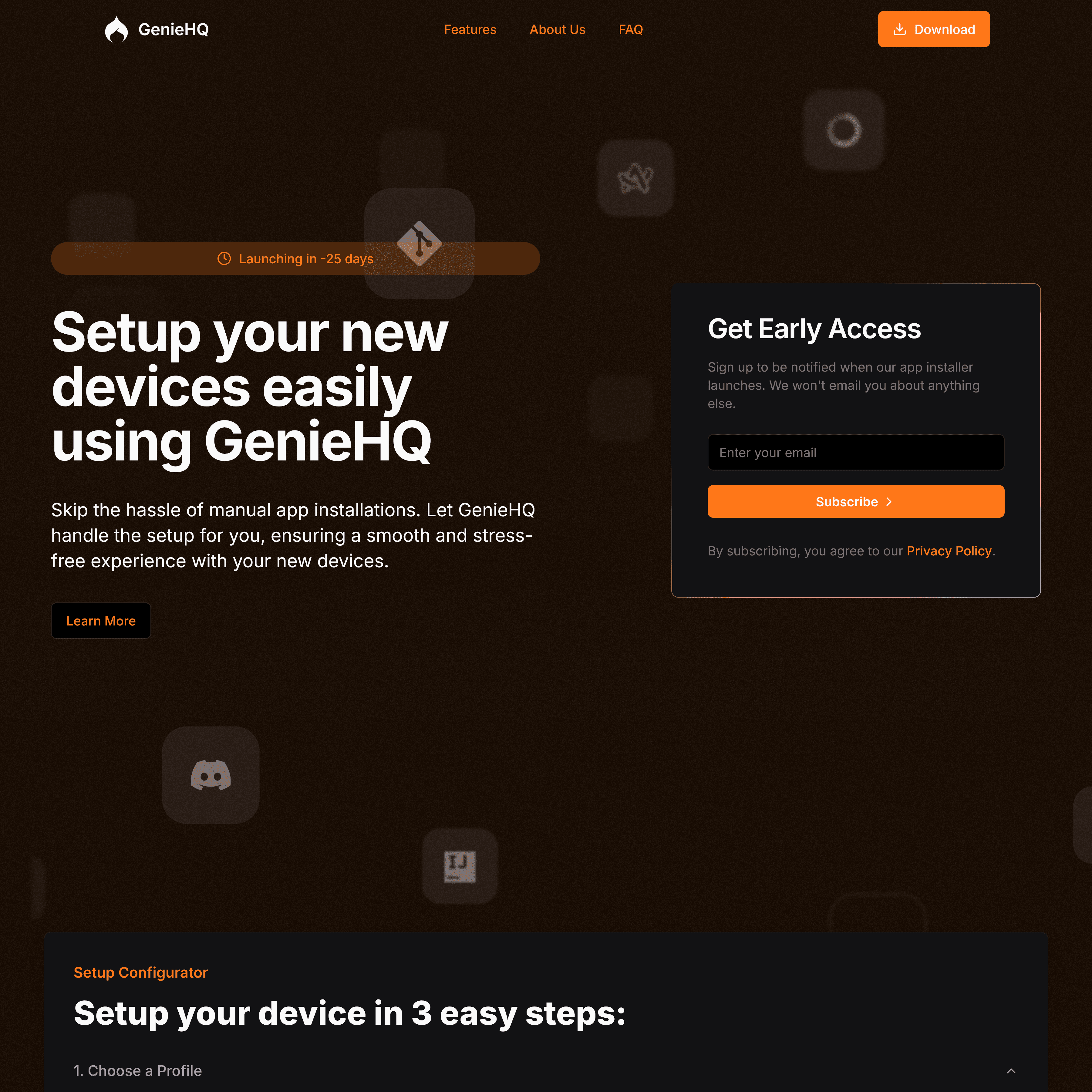 GenieHQ Desktop dashboard
