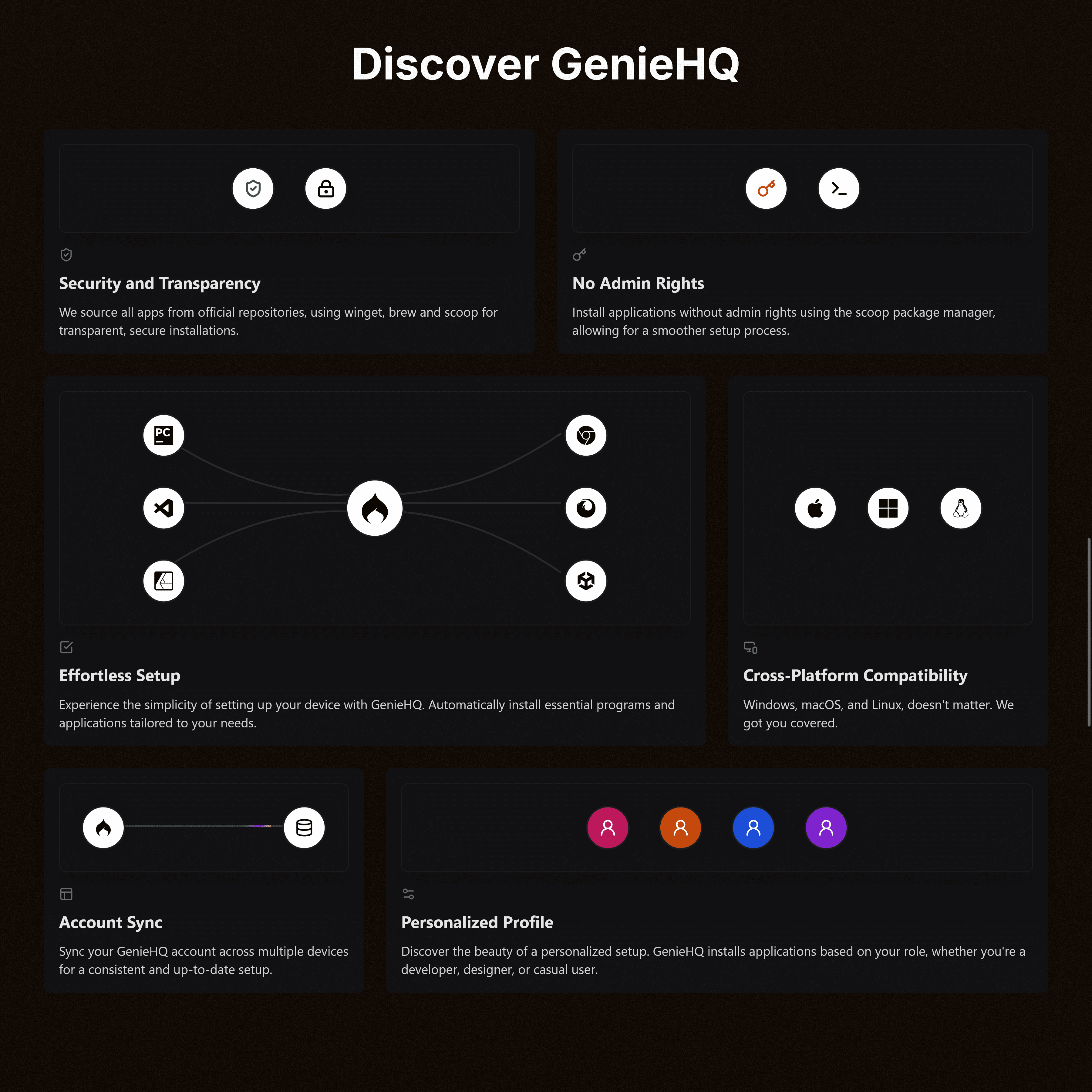 Developer profile selection